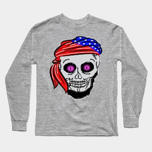 Halloween Skeleton Head Long Sleeve T-Shirt